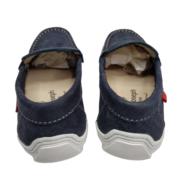 Marc Joseph | NIB Leroy St Navy Jeans Perforated Leather Loafers Boy's 10.5 - Picture 5 of 13